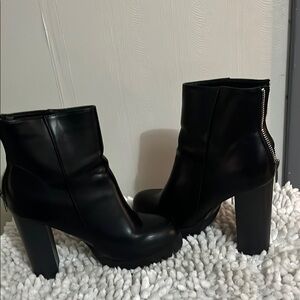 Black Leather Ankle Boots